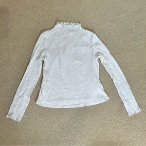 White Long Sleeve Frilled Shirt